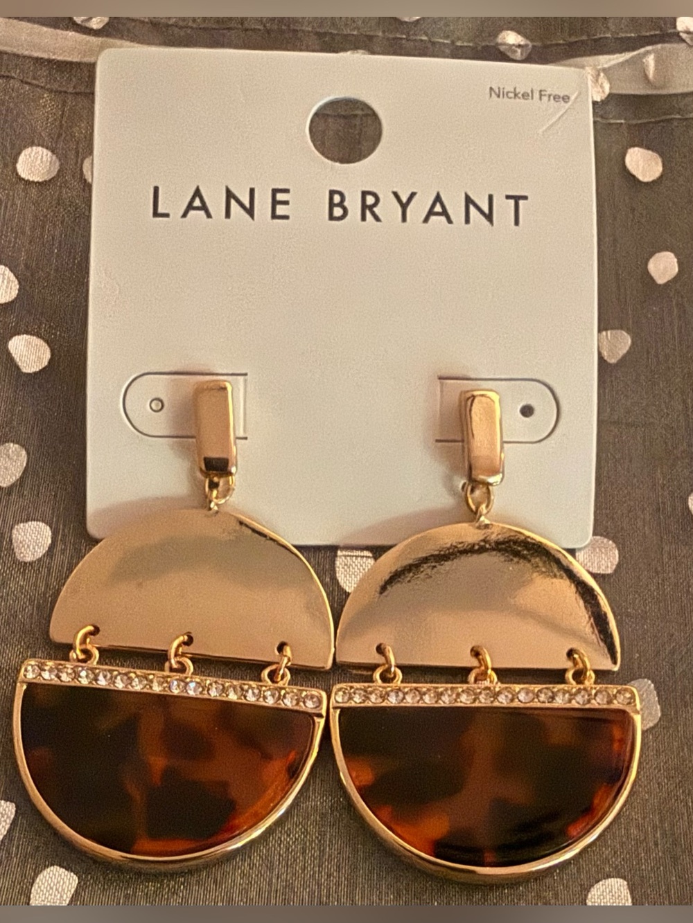 Lane Bryant Gold Tortoiseshell Geometric Drop Earrings